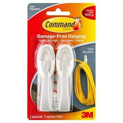3M Cable Organizer Wire Bundler - White - 2 Pack