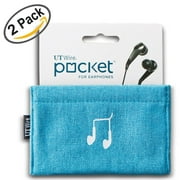 UT Wire Pocket Earbud Earphone Case Pouch - Blue - 2 Pack