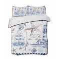 thumbnail image 2 of Coastal Blue Full Size Down Alternative Comforter, Lightweight Comforter Quilt Bedding Set with Pillow Shams Ocean Nautical Lighthouse Starfish Anchor All Seasons Bed Comforter Duvet Insert 78"x90", 2 of 7