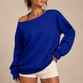 thumbnail image 2 of HappyYEE Women’s off the Shoulder Sweatshirt -Oversized Long Sleeve Versatile Sweatshirt - Fall Fleece Lined Daily Casual Layering Tops XXS, 2 of 7