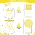 thumbnail image 5 of LIFERUN 3-Piece Folding Bistro Set,  Outdoor Table and Chairs Set of 2, Weatherproof Patio Furniture for Garden, Balcony, Porch, Yellow, 5 of 12