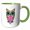 Green/White, variant on 3drose, Gorgeous Pink and Blue Owl Monogram Letter K, 11oz Mug