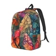 thumbnail image 1 of Disketp Butterflies On Rocky Cliff print Canvas Backpack Lightweight Travel Daypack Student Rucksack Laptop Backpack-Medium, 1 of 5