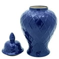 thumbnail image 4 of Red Lantern 20" Diamond Pattern Deep Blue Temple Jar, 4 of 8