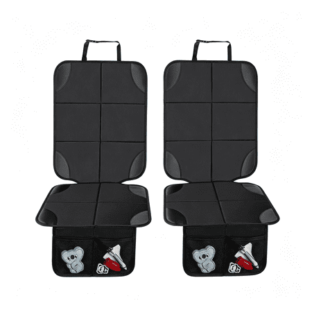 RIONIMA Car Seat Protector,2Pack Car Seat Cushion,With Thickest Padding and Non-Slip Backing,Waterproof 600D Fabric Car Seat Covers with Storage Pockets for Baby for Baby、Pet and All Types of Cars