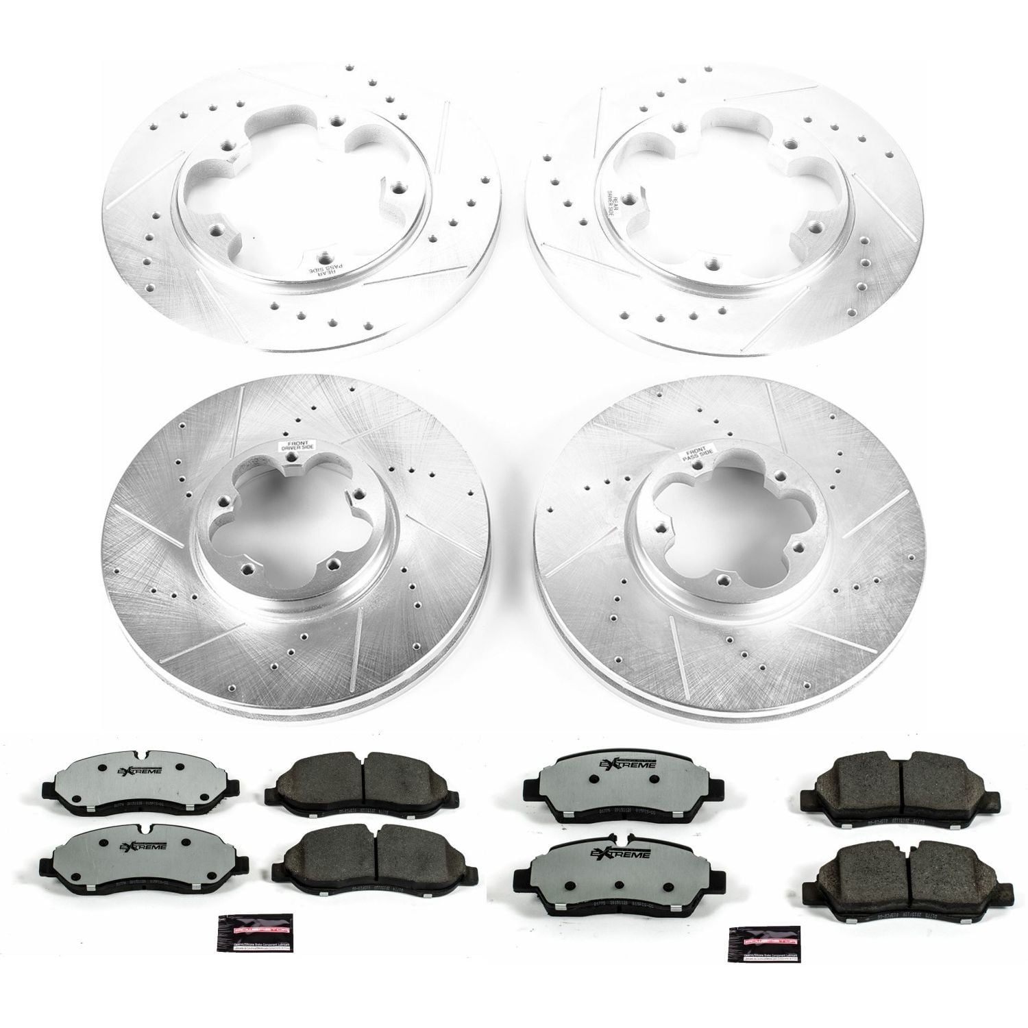 PowerStop Front and Rear Z36 Truck & Tow Carbon-Fiber Ceramic Brake Pad and Drilled and Slotted Rotor Kit Fits: FORD Select Models K7235-36
