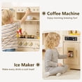 thumbnail image 6 of OLAKIDS Play Kitchen with Real Lights Sounds, Dishwasher, Coffee Machine, Wooden Pretend Cooking Toys with 17 Accessories for Boys Girls Ages 3+, 6 of 8