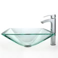 thumbnail image 4 of KRAUS Square Glass Vessel Sink in Clear with Pop-Up Drain and Mounting Ring in Satin Nickel, 4 of 10