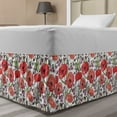 thumbnail image 1 of Watercolor Flowers Bed Skirt, Poppy Blossoms Burgeoning Flourish on Ornamental Field Garden Theme, Elastic Bedskirt Dust Ruffle Wrap Around for Bedding Decor, 4 Sizes, Multicolor, by Ambesonne, 1 of 2