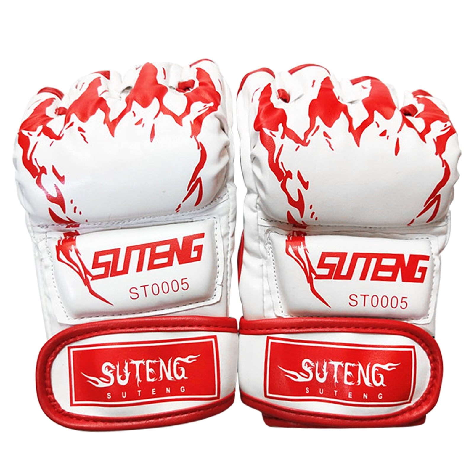 Half Finger Boxing Gloves MMA Sparring Punch Bag Muay Thai Training Mitt 