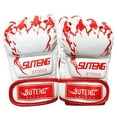 thumbnail image 1 of SUTENG Adult Mixed Martial Arts Training Mitts - Red Claw Design on White Base, Premium PU Leather with Thick Padding for Ultimate Shock Absorption and Comfort in Boxing and Sparring Sessions., 1 of 6