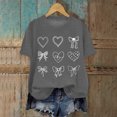 thumbnail image 2 of TTUHYWXI Valentines Shirt for Women Romantic Love Heart Bow T-Shirts Valentine Day Lover Tee Tops Comfy Short Sleeve Shirts (Dark Gray, S), 2 of 6
