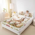 thumbnail image 4 of Erosebridal Rabbit Flower Kids Full Size Sheets, Spring Easter Bed Sheets, 4pcs, 4 of 5