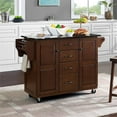 thumbnail image 2 of Crosley Brands Eleanor Granite Top Kitchen Cart Mahogany/Black, 2 of 12