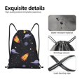 thumbnail image 5 of Drawstring Backpack, Men Ladies Waterproof Sports Backpack Gym Bag-Outer Space Ship Pattern-Medium Size, 5 of 8