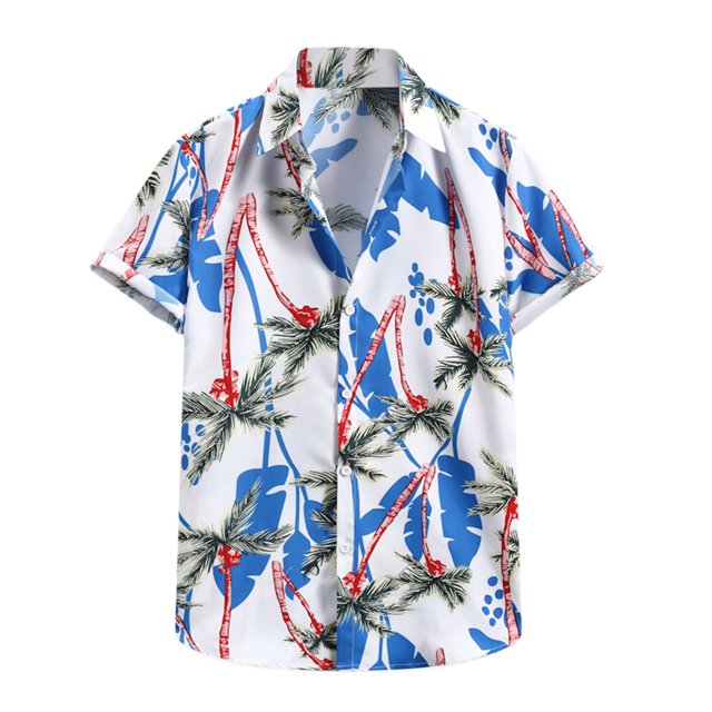 Camisas De Vestir Para Hombre Manga Larga T Camisas para la camisa suelta de ManButton BeachCasual (White, S)