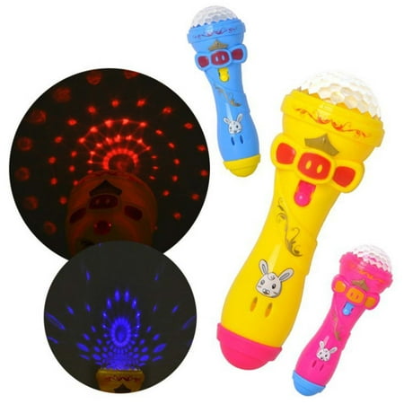 

LED Light Up Night Flashing Projection Torch Shape Plastic Children Toys Microphone Flashing Bar Luminous Toy LED Bulb