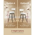 thumbnail image 5 of 360° Swivel Bar Stools Set of 2 - Modern Counter Height Stools with Boucle Fabric & Adjustable Feet, Cloud White, 5 of 6