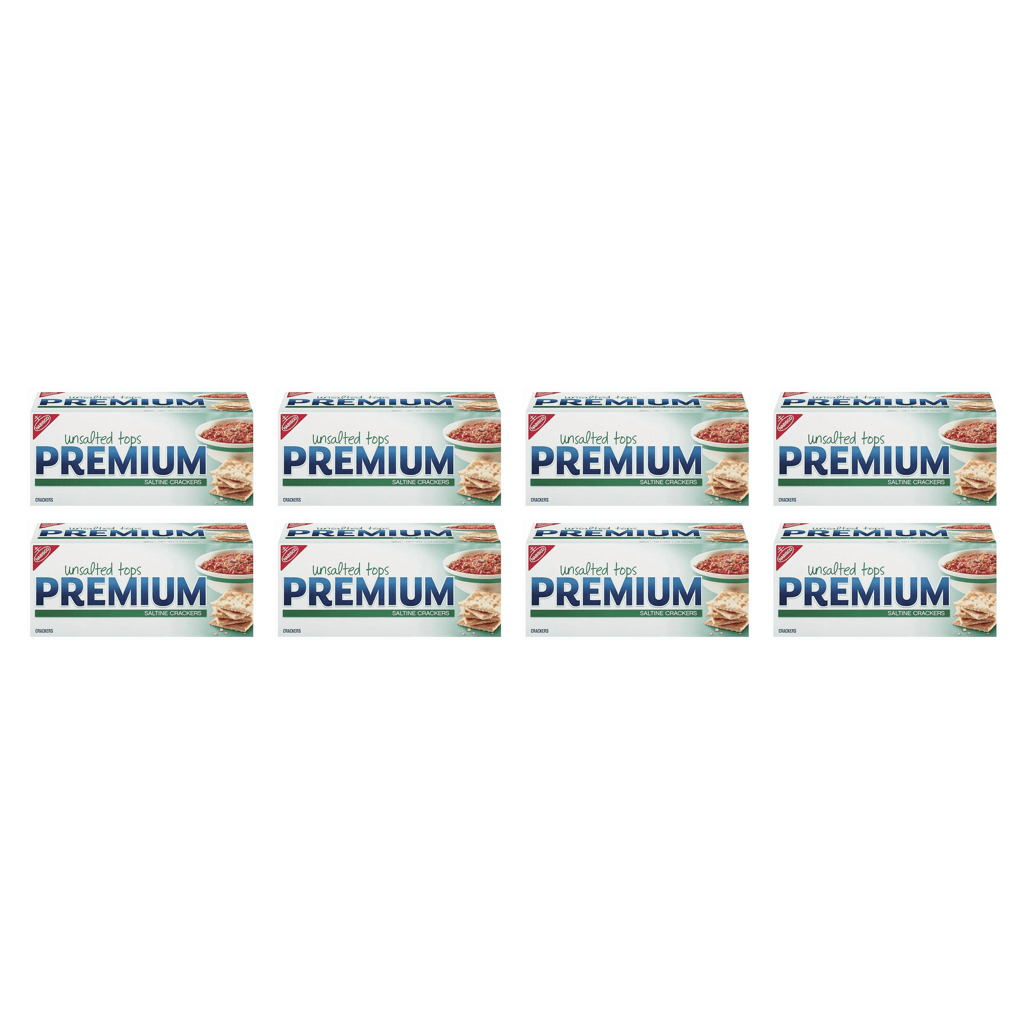 Premium Unsalted Tops Saltine Crackers, 16 oz (Pack of 8)