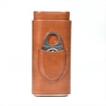 thumbnail image 2 of Estuche para Puros Humidor de Puros PortáTil de Dedos Caja de PU, MarróN, 2 of 5