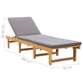 thumbnail image 2 of vidaXL Sun Lounger Dark grey Solid Acacia wood Standard Foldable, 2 of 6