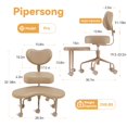 thumbnail image 3 of Silla de meditación Pipersong PRO con patas cruzadas y ruedas, color negro, 3 of 9