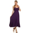 thumbnail image 5 of Sakkas Allie Stonewashed Embroidered Adjustable Spaghetti Straps Long Dress - Purple - 1X/2X, 5 of 5