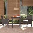 thumbnail image 1 of vidaXL 3 Piece Garden Dining Set with Cushions Poly Rattan Brown, 1 of 5