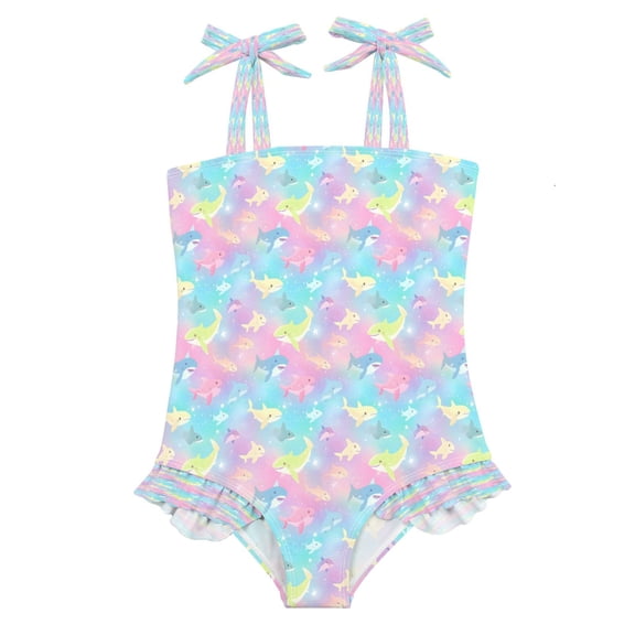 DIXRUYEE Swimsuit One Piece swimwear Colorful Sharks of Pattern