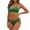 Army Green, variant on Women's Solid Color High Waist Two Piece Swimsuit Set with Chest Pads Conservative Beach Bikini Swimwear for Swimming Pool Vacation Summer, Green M