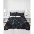 thumbnail image 3 of Starry Night Twin Size Down Alternative Comforter, Lightweight Comforter Quilt Bedding Set with Pillow Shams Chic Modern Black Blue Marble Texture All Seasons Bed Comforter Duvet Insert 68"x86", 3 of 7