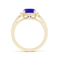 thumbnail image 2 of Angara Natural 2.45 Ct. Tanzanite with Diamond Halo Ring in 14K Yellow Gold for Women (Ring Size: 4.5), 2 of 8