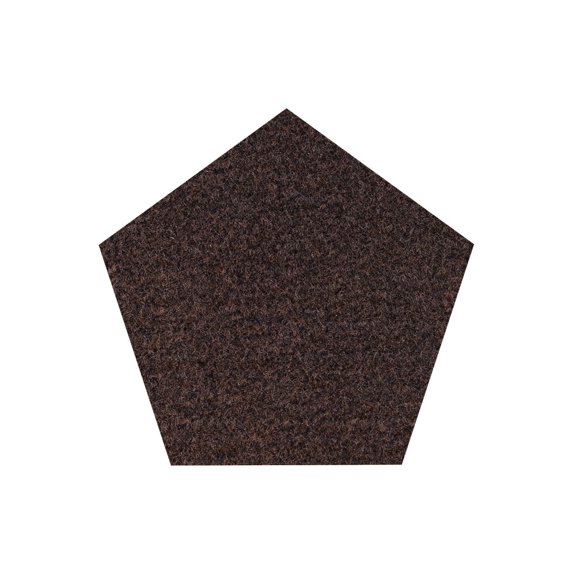 Broadway collection solid color area rugs with Rubber Marine Backing for Patio, Porch, Deck, Boat, Basement or Garage with Premium Bound Polyester Edges Chocolate 8' Pentagon
