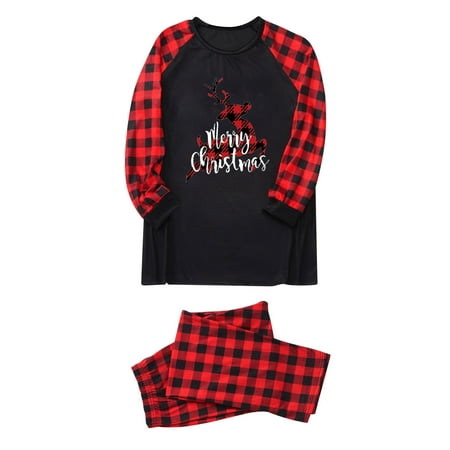 

Bigersell Mommy and Me 2 Piece Outfits Parent-child Warm Set Printed Home Wear Pajamas Two-piece Dad Set Family Cosy Set