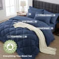 thumbnail image 5 of WISHEAD Twin Bed in a Bag Comforter Set with 7 Pieces - Blue All Season Bedding Sets with Comforter, Pillow Shams, Flat Sheet, Fitted Sheet and Pillowcases, 5 of 8