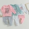 thumbnail image 5 of Douhoow Toddler Girl Clothes Daddy's Girl Long Sleeve Pullover Drawstring Pants 2Pcs Fall Outfit, 5 of 8
