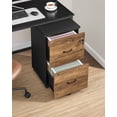 thumbnail image 2 of 2-Drawer File Cabinet, Locking Filing Cabinet for Home Office, Small Rolling File Cabinet, Printer Stand, A4, Letter-Size Hanging Files, Assembly Required, Honey Brown and Ink Black, 2 of 7