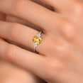 thumbnail image 4 of Gem Stone King 14K White Gold Yellow Citrine and White Topaz Engagement Ring for Women | 1.93 Cttw | Oval Checkerboard 9X7MM | Gemstone November Birthstone | Size 6, 4 of 6