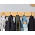 thumbnail image 3 of Natural Wood Foldable Coat Hooks Wall Coat Rack with 5 Hooks Wall Shelf Self Adhesive Post Shelf Key Hanger Wooden Wall Organizer for Bathroom Living Room Bedroom Office Kitchen, 3 of 5