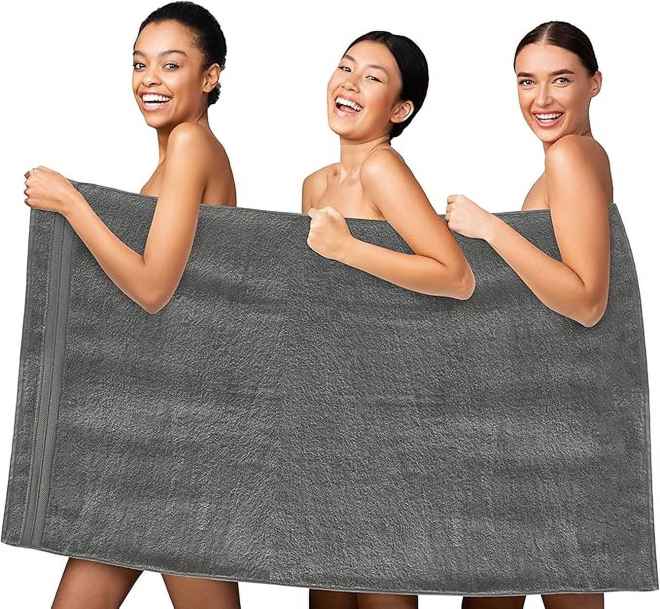 Mocassi Turkish Cotton Jumbo Bath Towel, 1-Piece, 35" x 70", Highly Absorbent - Soft Bathroom Towel, Gray