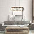 thumbnail image 5 of TOMIYA Coastal Linear Rectangular Chandelier Farmhouse Wood  Silver Sputnik Pendant Light Fixtures Dining Room 12 Light, 5 of 6