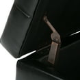 thumbnail image 2 of Cosmopolitan 34 in. W Rectangle Storage Ottoman in Midnight Black Faux Leather, 2 of 8