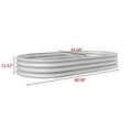 thumbnail image 2 of Miniyam 7.4×3.72×0.95ft Metal Raised Garden Bed, Oval Raised Planter for Flowers Plants, Vegetables Herb, Silver, 2 of 7