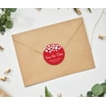 thumbnail image 2 of Darling Souvenir Round 45 Pieces Hearts Save The Date Stickers Wedding Personalized Bride Groom Names And Date Envelope Seals - Red, 2 of 4