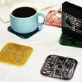 thumbnail image 2 of Coasters for Drinks in PCB-Design Black Coasters Decor with Immersion Gold Circuit Board Coasters for Coffee Table Gamer Bar Office Cute Stuff for Boyfriend Geeky Engineer Dad Men (2 x Black/Pack), 2 of 5
