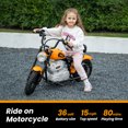 thumbnail image 3 of NEWWARE 36V Electric Dirt Bike, 350W Kids Ride on Dirt Bike with Twist Grip Throttle, Hand-Operated Dual Brakes, Key Start, Battery Display, Max Speed 15.5mph, Electric Motorcycle for Age 8+, Orange, 3 of 7