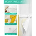 thumbnail image 3 of No Hook Shower Curtains with Snap in Liner, Geometric Yellow Waterproof Fabric Shower Curtain, Stripes Modern Abstract Vintage Double Layers & See-Through Top Window Bathroom Curtains 54''x78'', 3 of 6