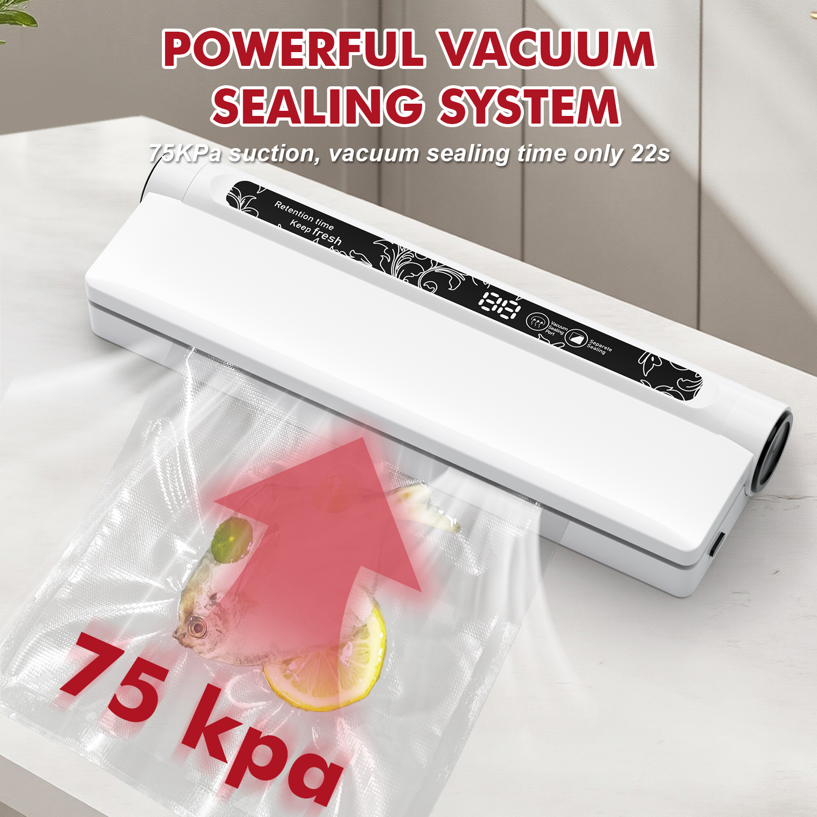Vacuum Sealer,Equipped With 20 Vacuum Sealed Bags,Fully Automatic Dry and Wet Dual use Food Vacuum Sealer Machine
