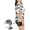 thumbnail image 3 of HAPPY BAY Women's Button Down Blouses Casual Summer Beach Party Blouses Shirt Open Front Blouse Short Sleeve Button up Shirts Hawaiian Dresses for Women S Palm Tree, White, 3 of 4