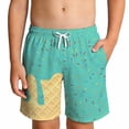 thumbnail image 2 of Toddler Shorts Boys Size 5-6Y Youth Ice Cream Print Shorts Soft Elastic Waist Playwear, 2 of 4